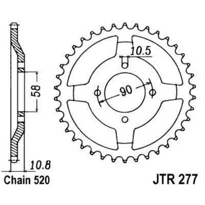 Corona JT 277 de acero con 41 dientes JTR277.41