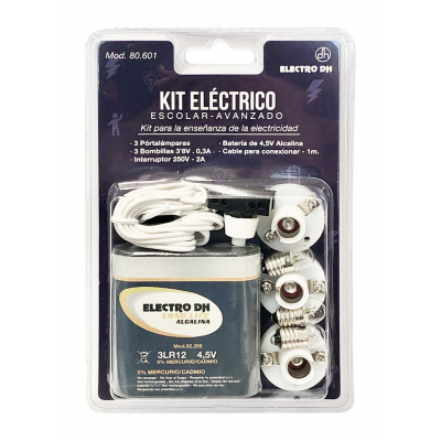 Kit eléctrico escolar avanzado DH 80.601 - Aprendizaje interactivo de electricidad básica