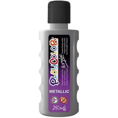 BOTE PINTURA PLAYCOLOR ACRYLIC 250ML PLATA