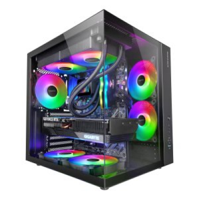 CAJA ATX CUBE MARS GAMING MCVONE NEGRA CRISTAL CONTINUO GPU 334mm 1x3.5 2x2.5
