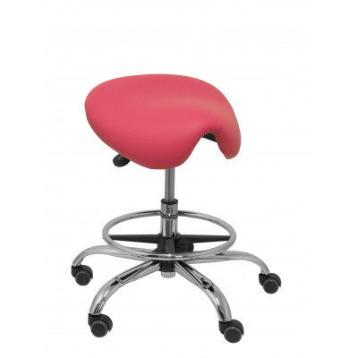 Taburete Zarza sin respaldo similpiel rosa