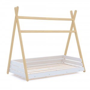 Estructura cama Montessori 90x200 cm en forma de cabaña madera · NA200M-M6012