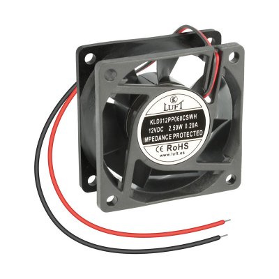 VENTILADOR 12Vdc 60x60x25mm 1,92W 2 Cables Friccion Luft