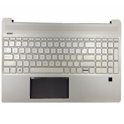 Top case + Teclado compatible para portátil HP 15S-EQ / 15S-FQ Plata retroiluminado L60341-071
