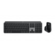 Logitech Master MX Keys S Combo for Mac teclado Ratón incluido Hogar / Oficina RF Wireless + Bluetooth QWERTY Internacional de EE.UU. Aluminio, Negro