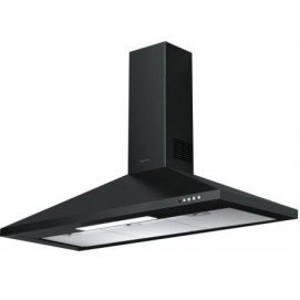 Campana decorativa de pared piramidal Mepamsa GAVIA 90 NEGRA, 90 cm, 740 m3/h, clase B, 3 velocidades + intensivo, 67dB, filtro aluminio, 2 luces...