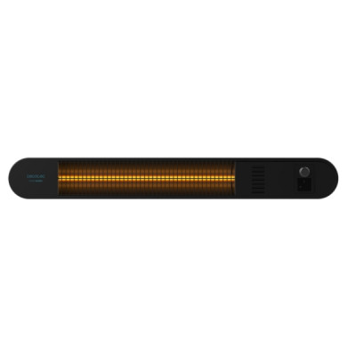 Cecotec Ready Warm 8600 Power Gold Calefactor Halogeno de Radiacion Infrarroja Exterior 2000W - Colocacion en Pared - IP55 - 3 Niveles de Potencia - Temporizador - Mando a Distancia