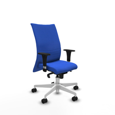 Albacete confidente XL sincro bali azul brazos 1D cromados base blanca ruedas 65 mm nailon