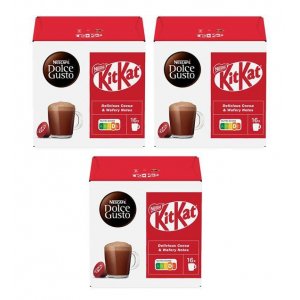 Pack de 3 cajas Dolce Gusto KIT KAT, 16 unidades por caja, 48 cápsulas en total