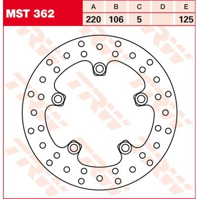 Disco de freno fijo redondo 220-250 mm TRW MST362