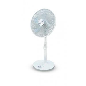 Ventilador de pie Grunkel FAN SILENCE PLUS, 40 cm, 28W, 3 modos, 5 aspas transparentes, Mando a distancia, Control electrónico, Potencia 2W - 28W, blanco