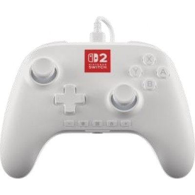 PowerA Lumectra Mando con Cable para Nintendo Swich 2 - Efecto Hall - Iluminacion RGB - Color Blanco