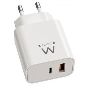 EWENT EW1318 Cargador rápido USB-C PD 20W USB-A QC