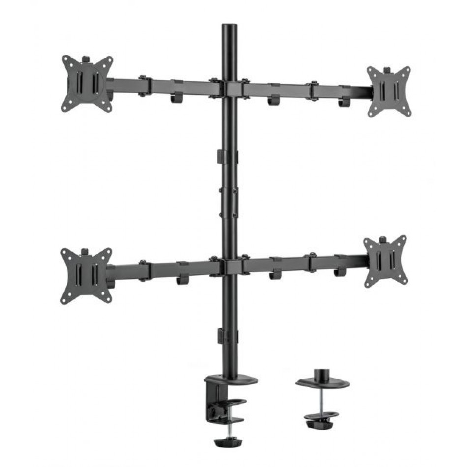 Soporte de escritorio articulado para monitor cuádruple de 17"-32