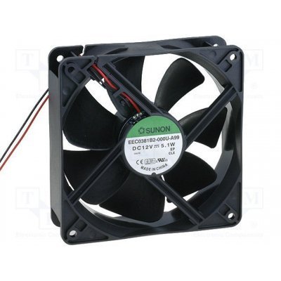 VENTILADOR 12Vdc 120x120x38mm 5,1W 2 Cables BOLAS Sunon