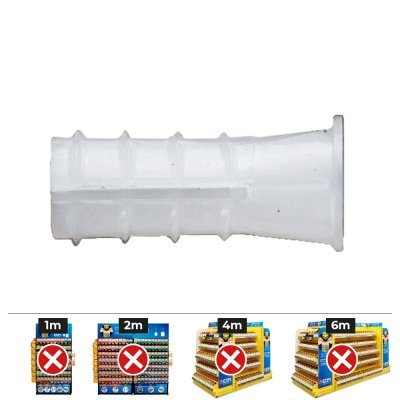 Taco de plástico tipo b ø 10 mm, caja 200 uds