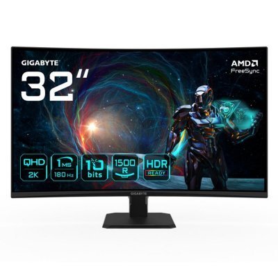 Monitor curvo gaming gigabyte gs32qca 31.5 pulgadas qhd 180hz