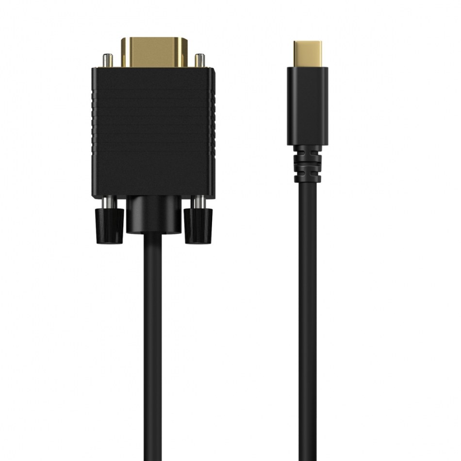 AISENS - CABLE CONVERSOR USB-C A VGA, USB-C/M-HDB15/M, NEGRO, 0.8M