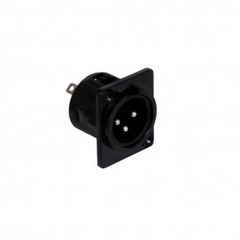 Conector de audio XLR macho con sujeción a chasis o panel para rack 19 pulgadas Fonestar SM-573