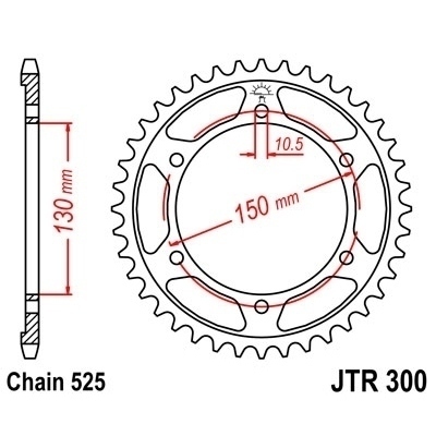 Corona templada por inducción con acabado cincado negro JT SPROCKETS JTR300.47ZBK