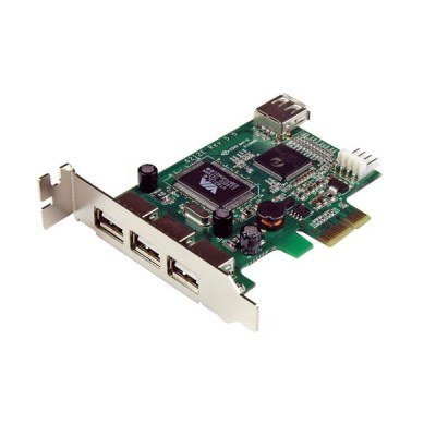 Adaptador Tarjeta PCI Express Perfil Bajo USB 2.0 Alta Velocidad - 3 Externos y 1 Interno