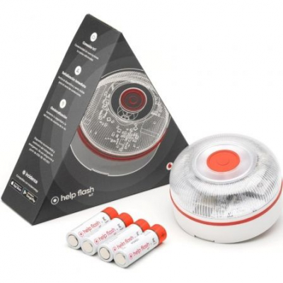 Luz baliza de emergencia para coche Help Flash V16 Connected IoT/ Homologada/ Base Imantada/ Geolocalizable/ Funciona a Pilas