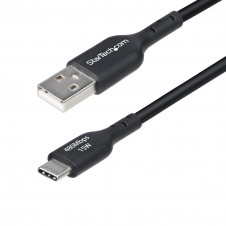StarTech.com Cable de Carga USB-A a USB-C de 15cm - Cable Cargador USB-A a USB Tipo C - Cable USB 2.0 - 3A - Recubrimiento de TPE - Cable de Sincroniz