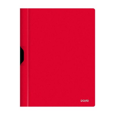 Dohe Dossier con Clip Metalico - Tamaño A4 - Fabricado en Polipropileno Opaco de 350 Micras - Color Rojo