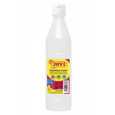 Jovi Tempera Paint Tempera Liquida 500ml - Base Agua - Lista para Usar - Alto Poder Cubriente - Secado Rapido - Excelente Fluidez - Adherencia en Multiples Superficies - Color Blanco