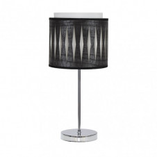 Sobremesa Alexandra 1xe14 Cromo/madera Negra 42x17x17 Cm