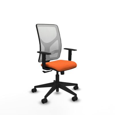 Motilla sincro malla blanca bali naranja brazos 1D base piramidal ruedas 65mm nailon