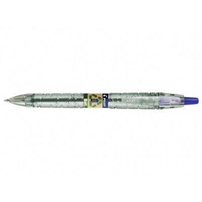Pilot Boligrafo de Bola Retractil B2P Ecoball BeGreen - Punta Redonda 1mm - Trazo 0.27mm - 86,64% de Plastico Reciclado - Recargable - Color Azul