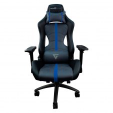 SILLA GAME FACTOR LEATH-AIRE, RECLINABLE 4D, METAL, NEGRA/AZUL