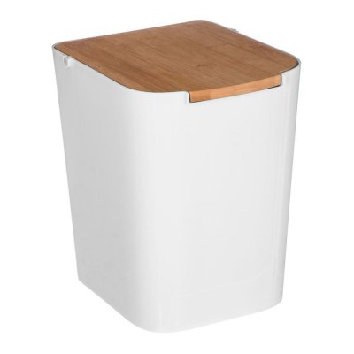 Papelera de bambu-blanco 5 l