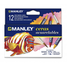 Manley Esctuche 12 Ceras Acuarelables