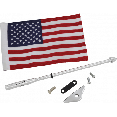 Asta de bandera plegable con bandera EE. UU. SHOW CHROME 52-965