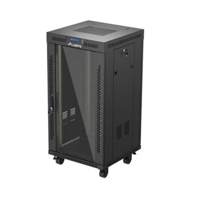 Armario lanberg rack 19 pulgadas 22u - 600x600 flat pack puerta cristal con lcd negro