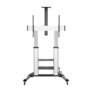 Carro TV con ruedas Aisens FT100TE-125, 60-100 pulgadas, hasta 100 kg, VESA 1000 x 600 mm, incl. -10°/+5°, altura por manivela, plata