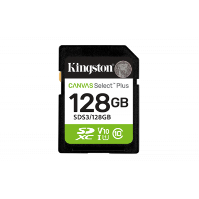 Kingston Technology 128 GB SDXC Canvas Select Plus Gen3 150 MB/s C10 UHS-I U1 V10