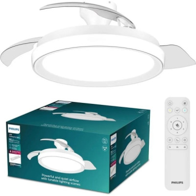 Ventilador de Techo Philips Bliss DC Fan - LED 6500K | Aspas Retráctiles | 35W+28W | Mando a Distancia | Blanco