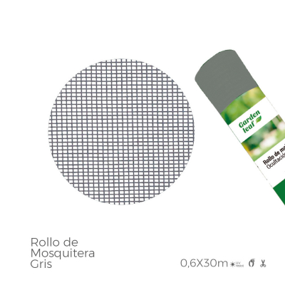 Rollo de mosquitera de color gris 0,60x30m