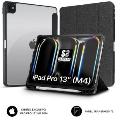 Funda Subblim Clear Shock Case para iPad Pro 12.9 2024 M4/ Negra