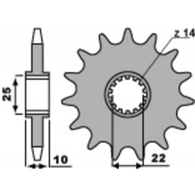 Piñón PBR 13 dientes para cadena paso 520 TM 250-300 400-450 2070.13.18NC