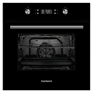 Horno multifunción pirolítico Corberó CCHMP1023N, 65 litros, 8 programas, display digital, mandos escamoteables, clase A, negro