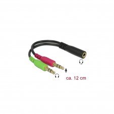 CABLE AUDIO MINI JACK 3.5 M A 2 MINI JACK 3.5 H 0.12MT ADAPTADOR DELOCK 65459