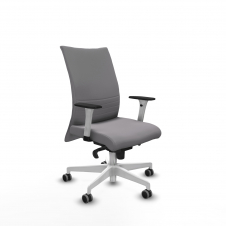 Piqueras y Crespo Albacete confidente sincro similpiel gris brazos 1D blancos base blanca ruedas 65mm engomadas