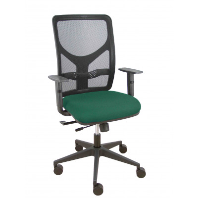 Silla Motilla traslack malla negra asiento bali verde botella brazo regulable