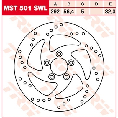 Disco de freno fijo redondo diseño Swing TRW MST501SWL