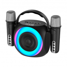 COOL ALTAVOZ BLUETOOTH UNIVERSAL MUSICA 6W MINI KARAOKE PARTY + 2 MICROFONOS NEGRO
