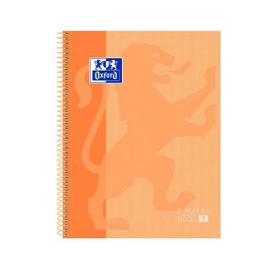 Cuaderno con Espiral Cuadriculado Oxford European Book 1 Classic 400119096/ A4+/ 80 Hojas/ Naranja Melocotón